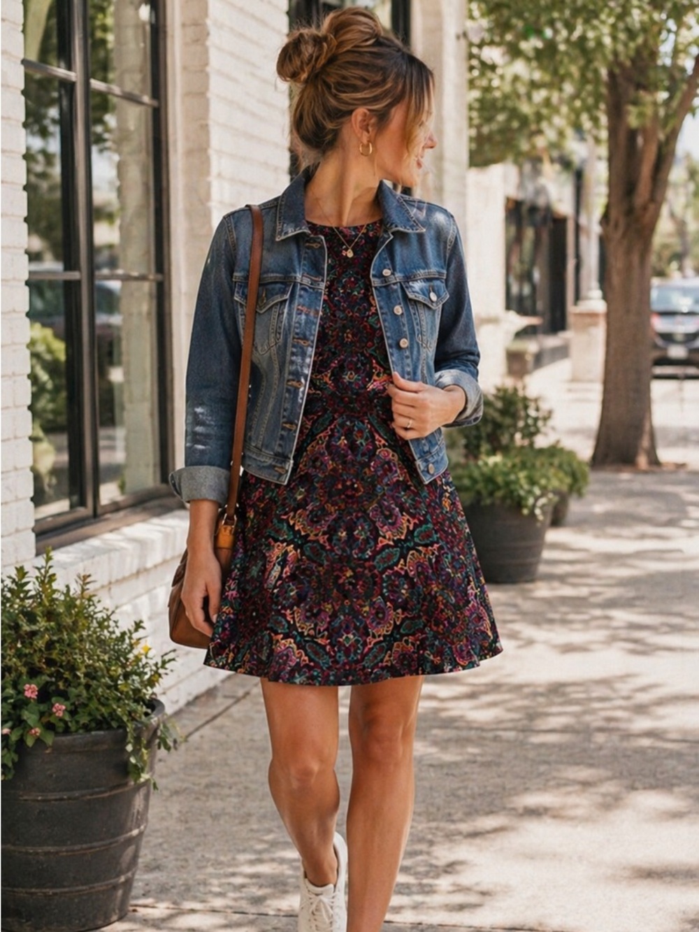 Adorne Printed Fit & Flare Dress Small | Boutique Style | Flattering | NWT